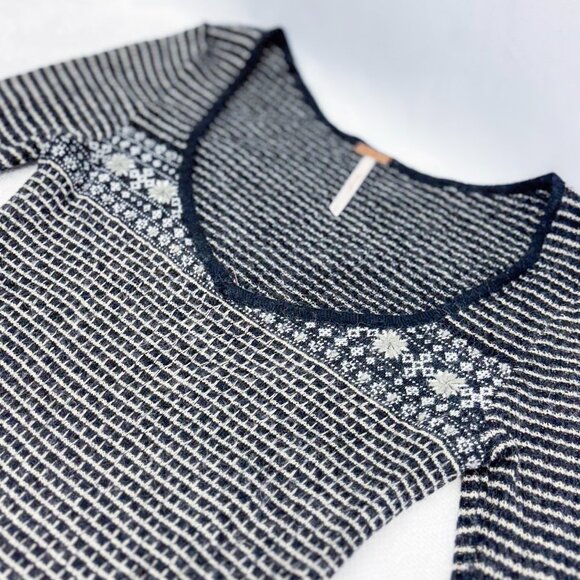 Free People Y2k Women's Wool Blend Sweater Boho Long Sleeve Shirt - Picture 9 of 11